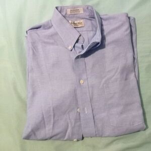 NWOT Men's Baby Blue Robert Alan Buttonup 40 Short Sleeved Lightweight Office